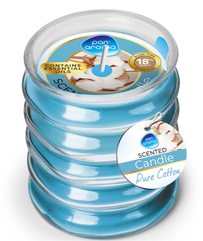 Ribbed candle - blue pure cotton