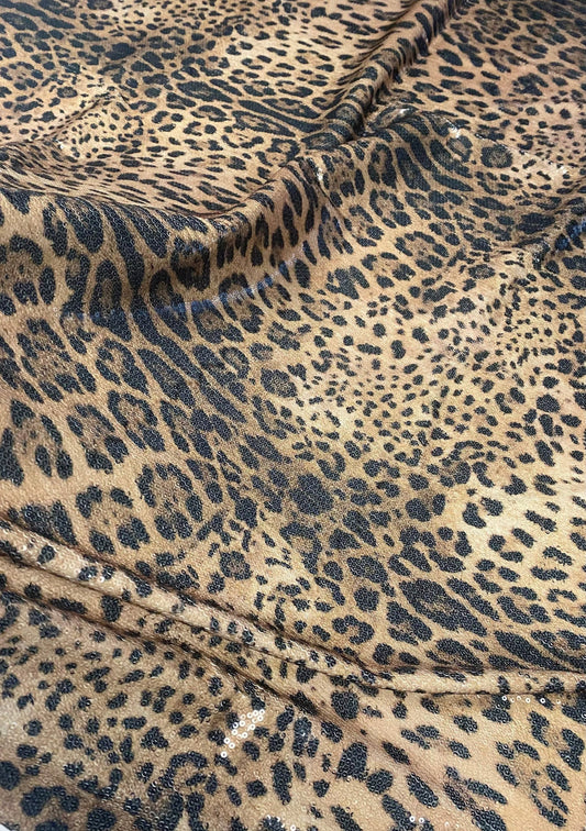Leopard Print Sequin Fabric