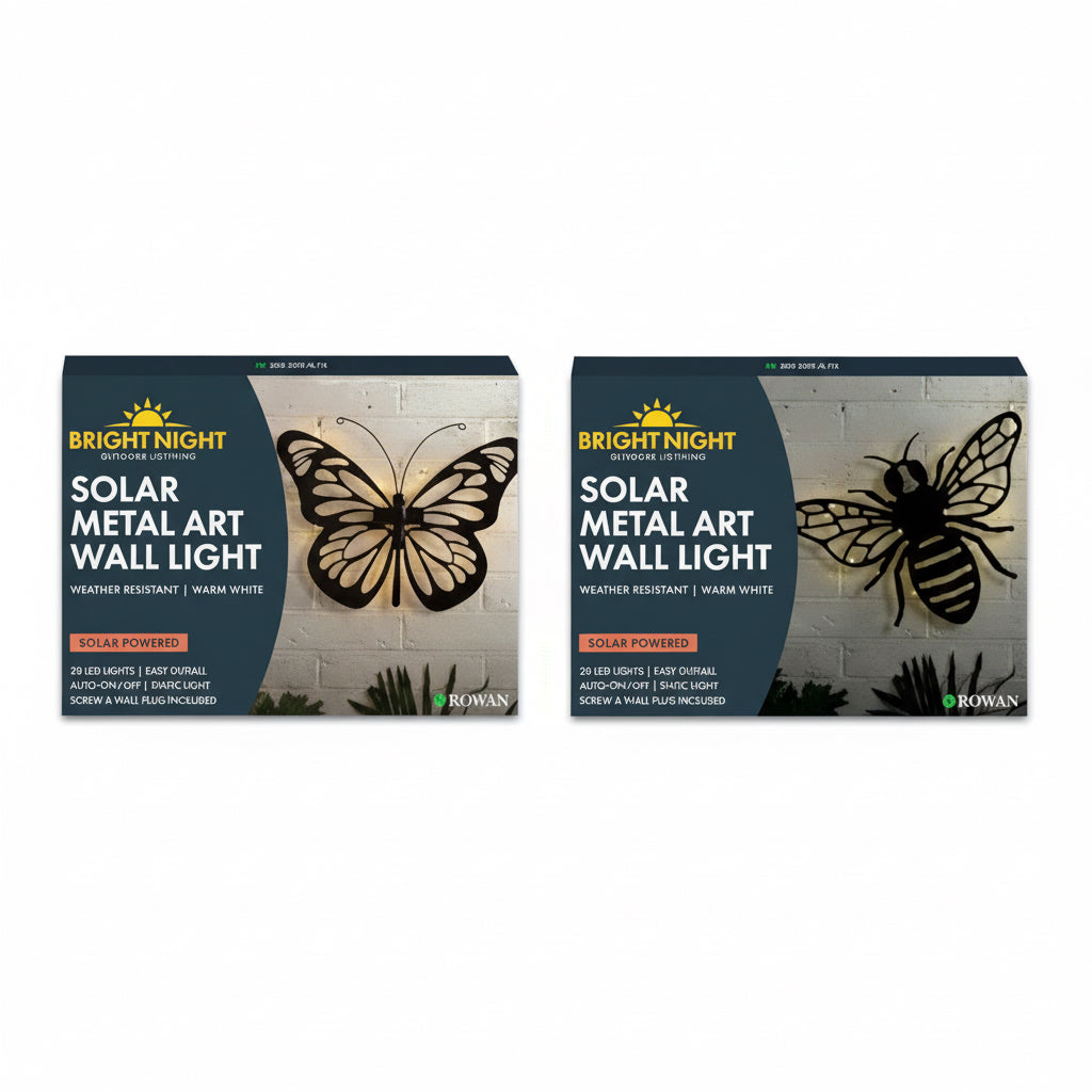 Solar LED metal wall art