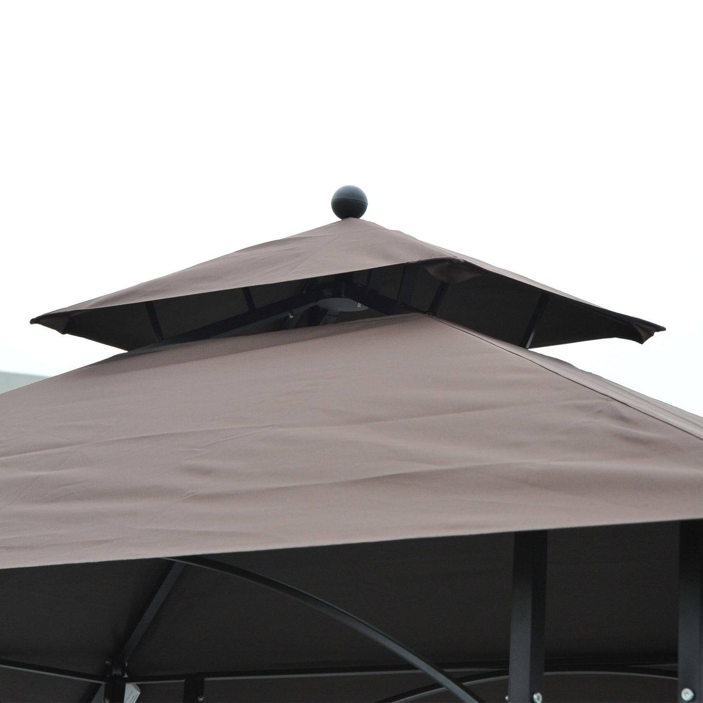 2.5 x 1.5m BBQ Tent Canopy Patio Outdoor Awning Gazebo Party Sun Shelter - Coffee