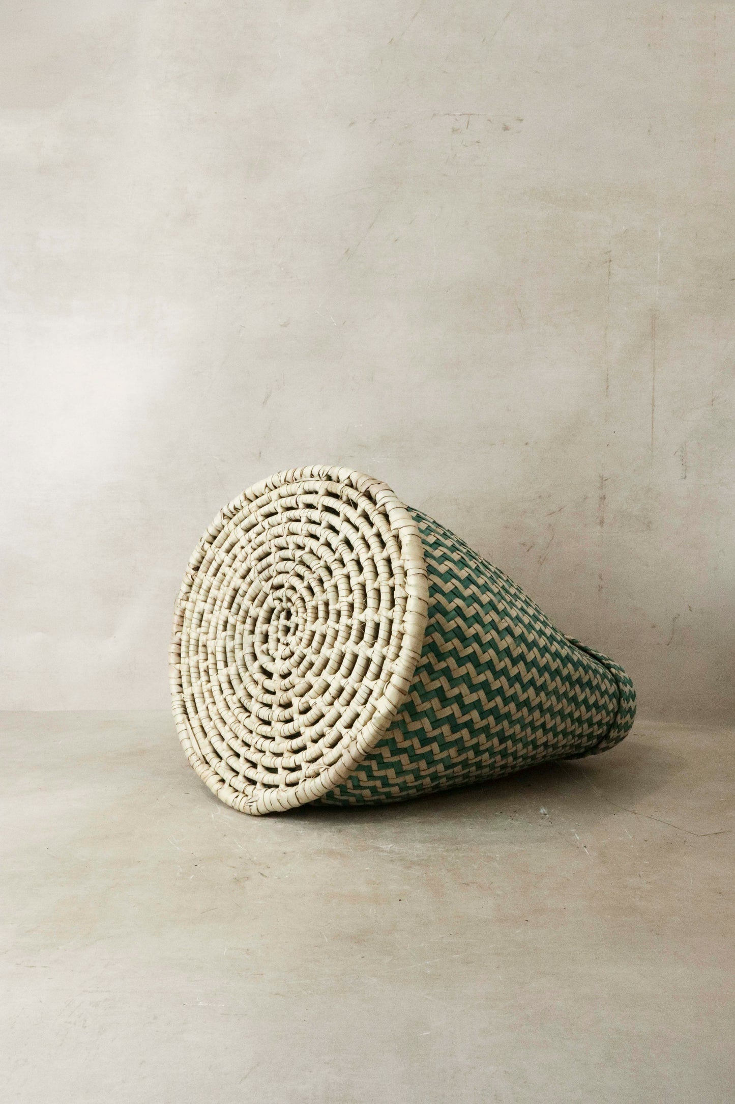 Zig Zag Woven Planter Basket Green - Malawi - Z2