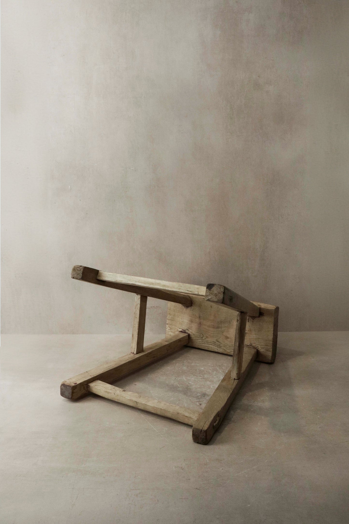 Vintage Rustic Elm Wood Stool - Medium - No 5