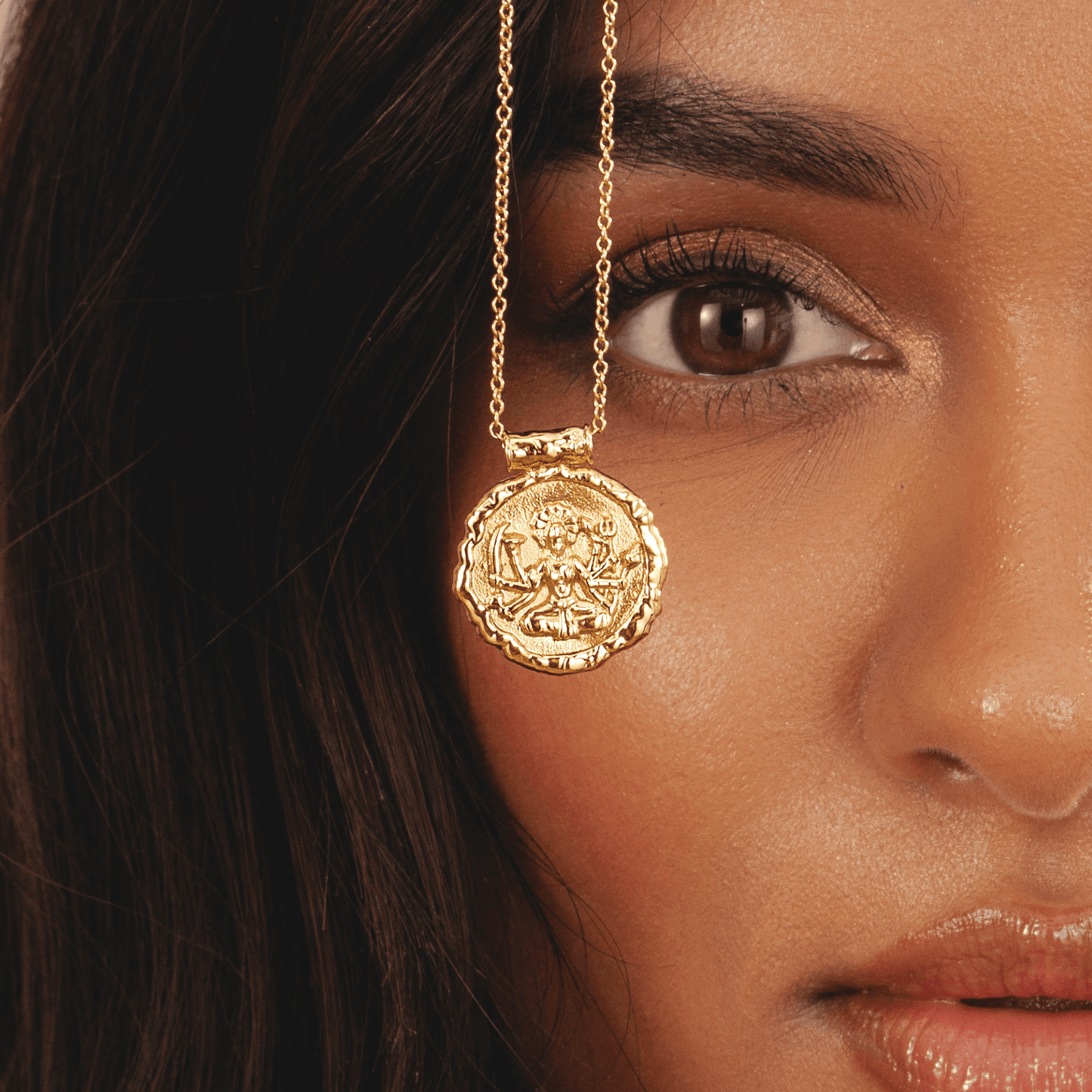 Goddess Durga Necklace (Gold)