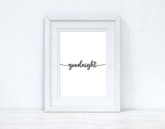Goodnight Good Night Line Bedroom Room Wall Decor Print