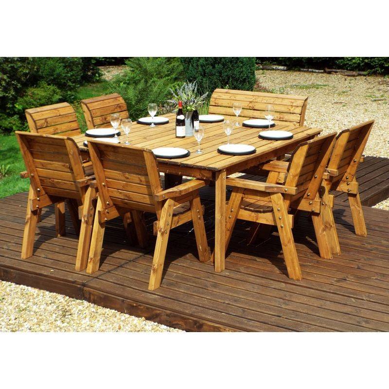 Charles Taylor 8 Seat Deluxe Scandinavian Redwood Square Combi Garden Furniture