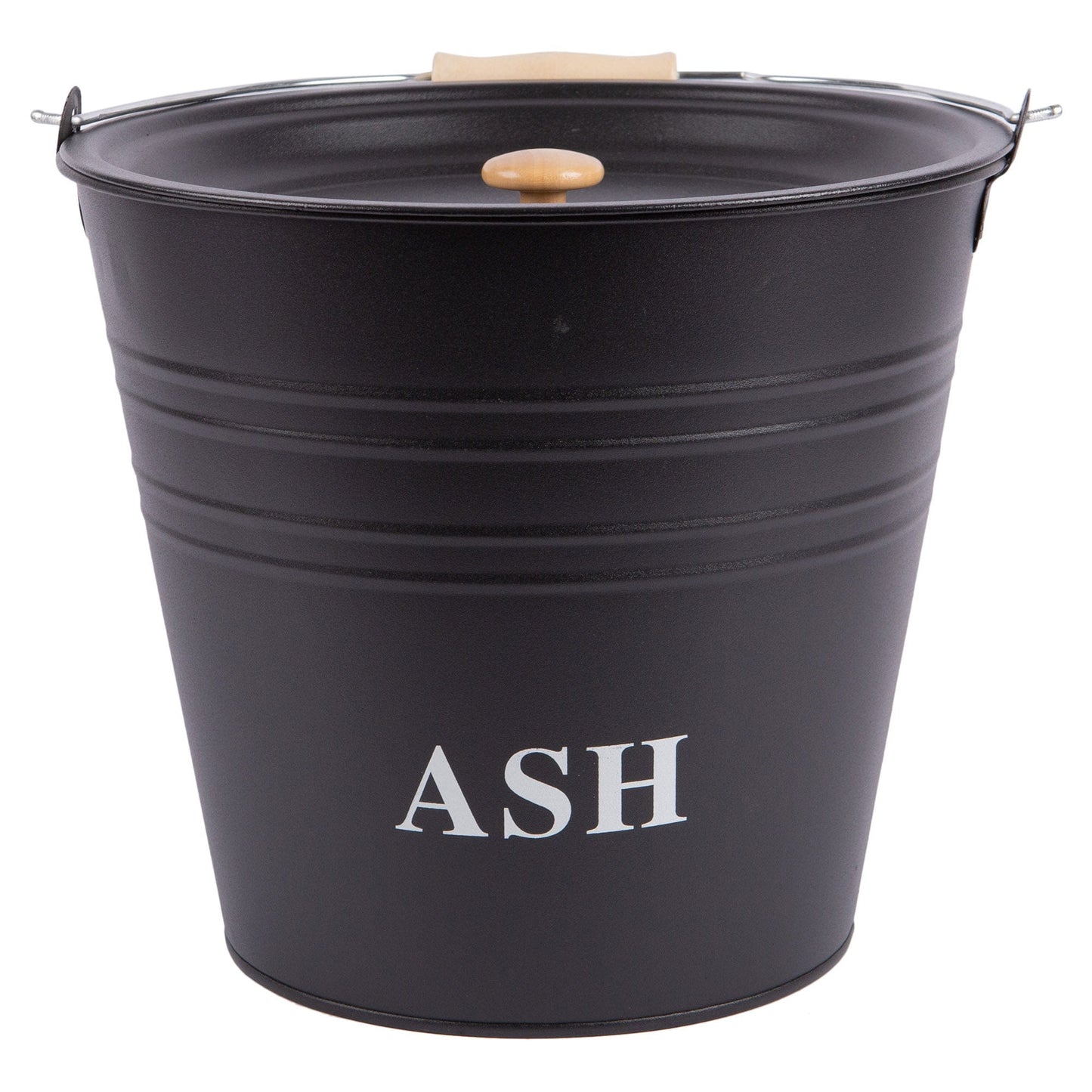 Black 12L Cast Iron Ash Bucket with Lid