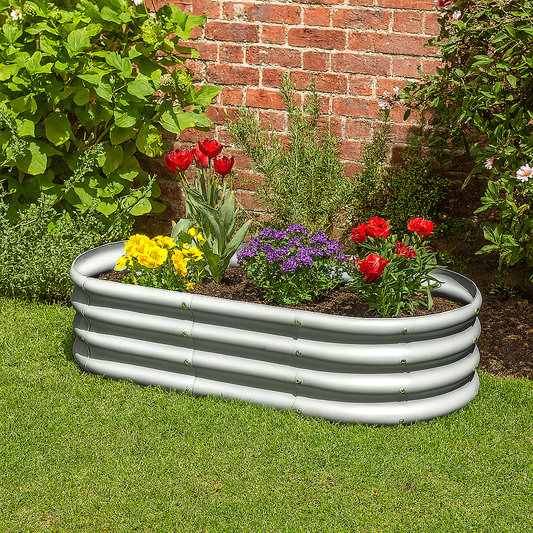 180cm x 90cm Rounded Galvanised Steel Raised Garden Bed