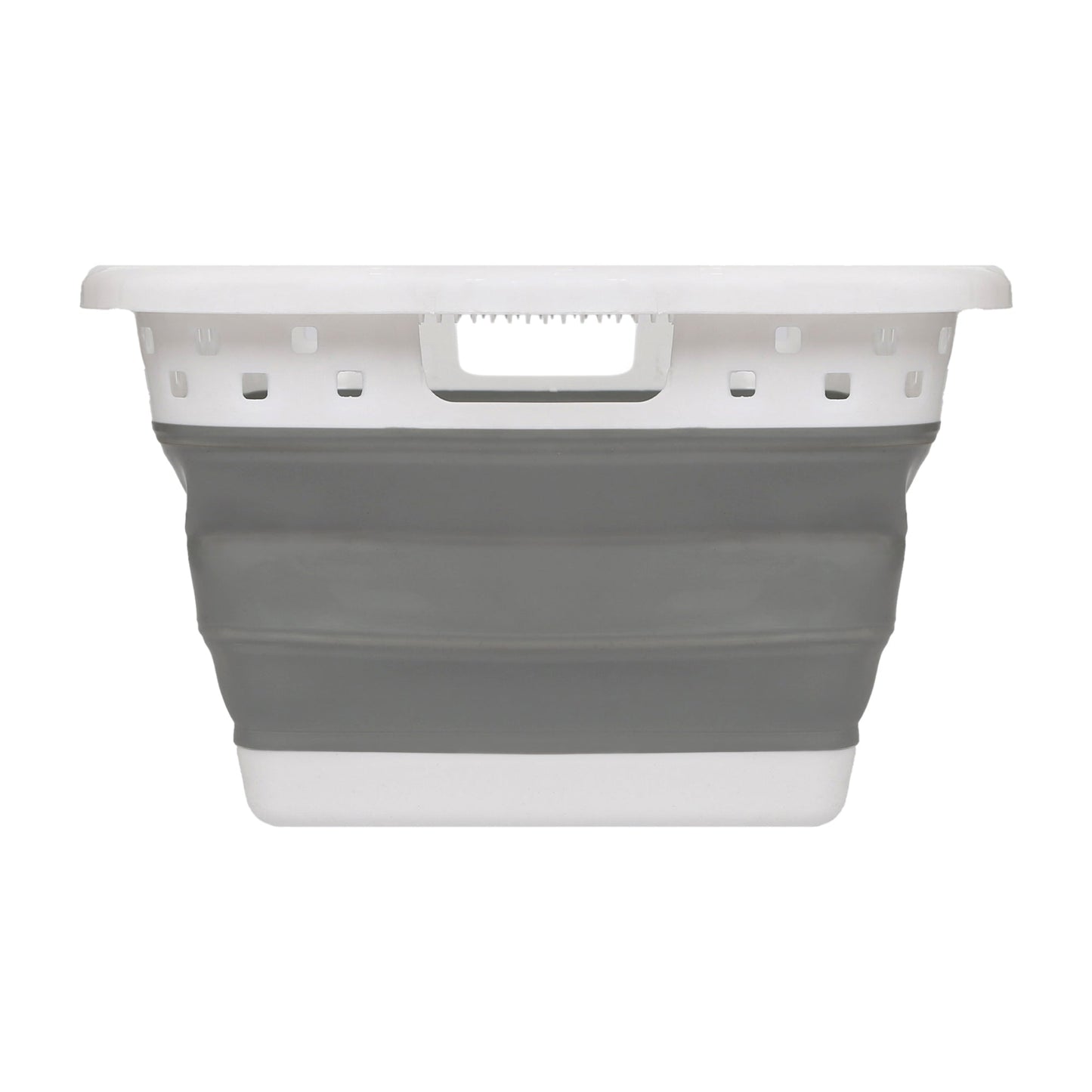 42L Collapsible Laundry Basket - White/Grey