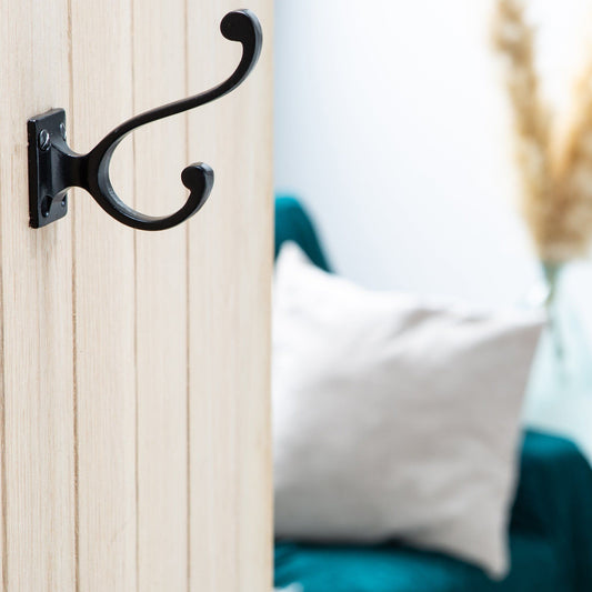 35mm x 80mm Brass Square Back Hat & Coat Hook