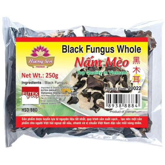 HUONG SEN Black Fungus Whole Nam Meo 250g