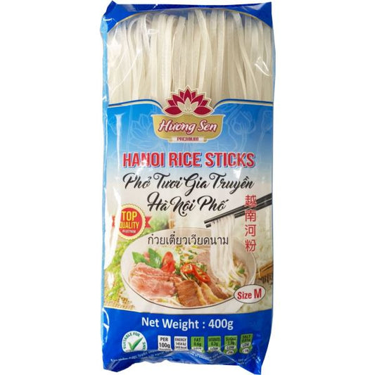 HUONG SEN Hanoi Rice Sticks Pho Tuoi Gia Truyen Ha Noi Pho (M) 400g