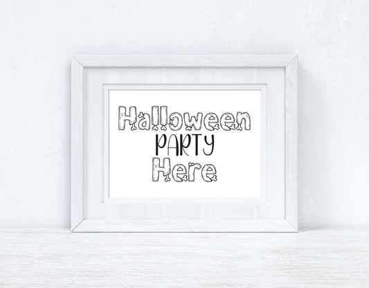 Halloween Party Here Landscape Autumn Seasonal Wall Home Decor Print