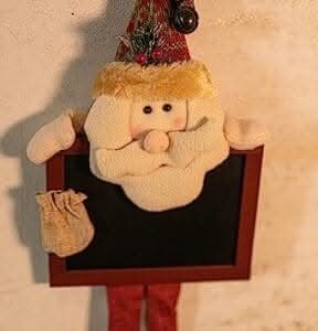 Novelty Hanging Christmas Santa with Chalkboard Christmas Decorations