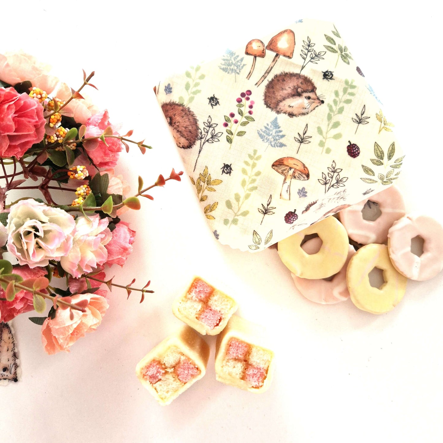 *Set of 3 Handmade Beeswax Wraps | Hedgehogs