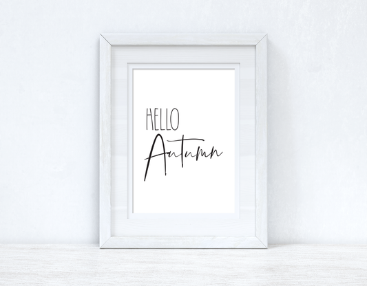Hello Autumn Plain Font New Autumn Seasonal Wall Home Decor Print