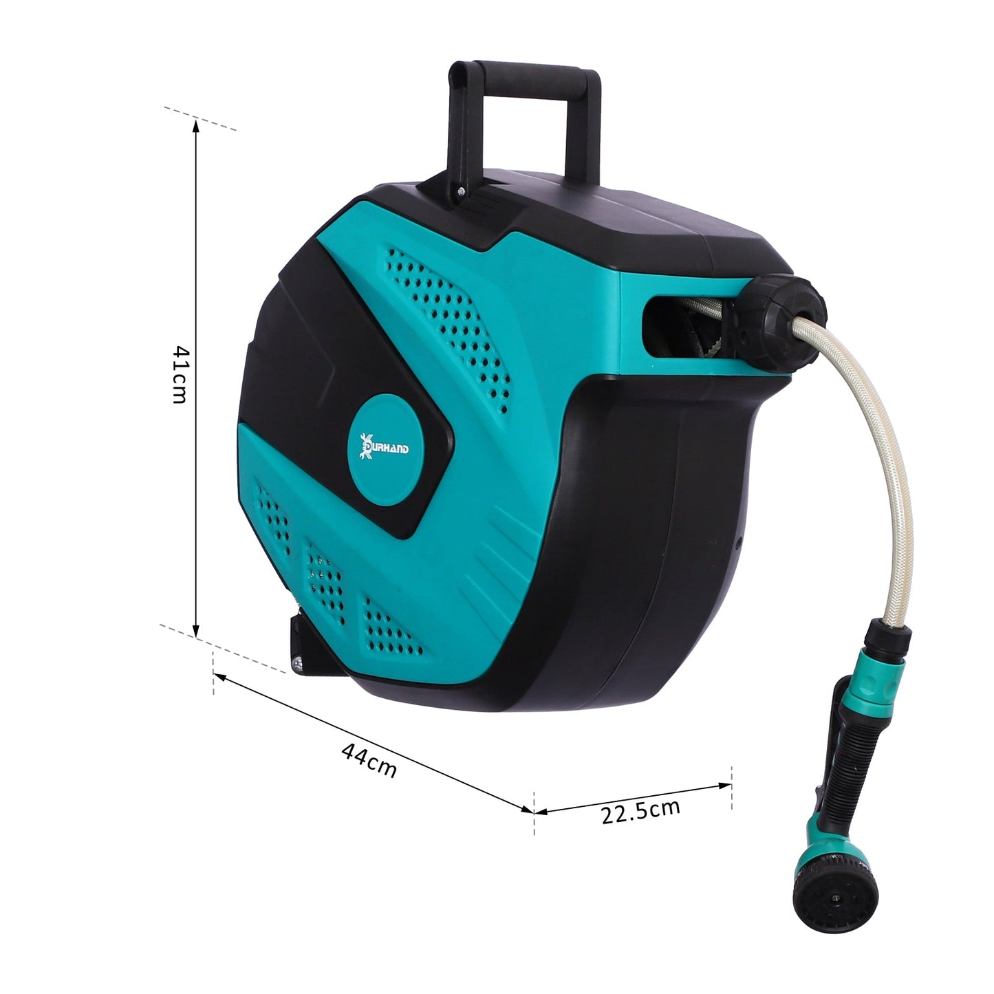 Retractable 15M Wall Mounted Hose Reel With Seven Spray Patterns by Durhand