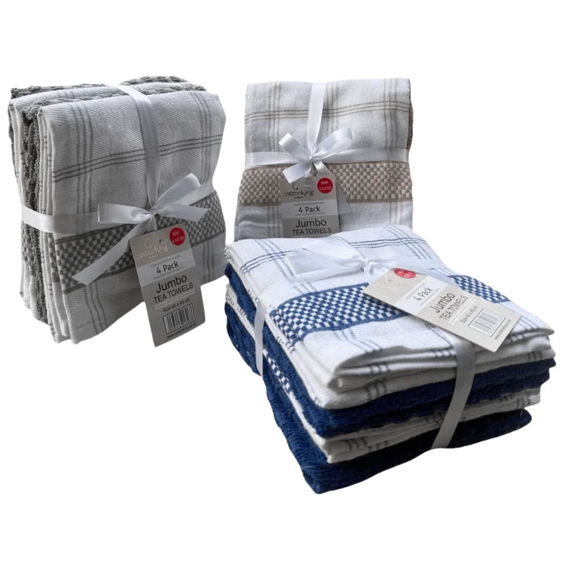 Jumbo tea towels 4 pack - chess design