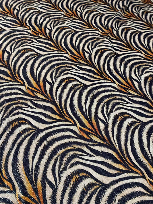 Gold Lurex Tiger Fabric