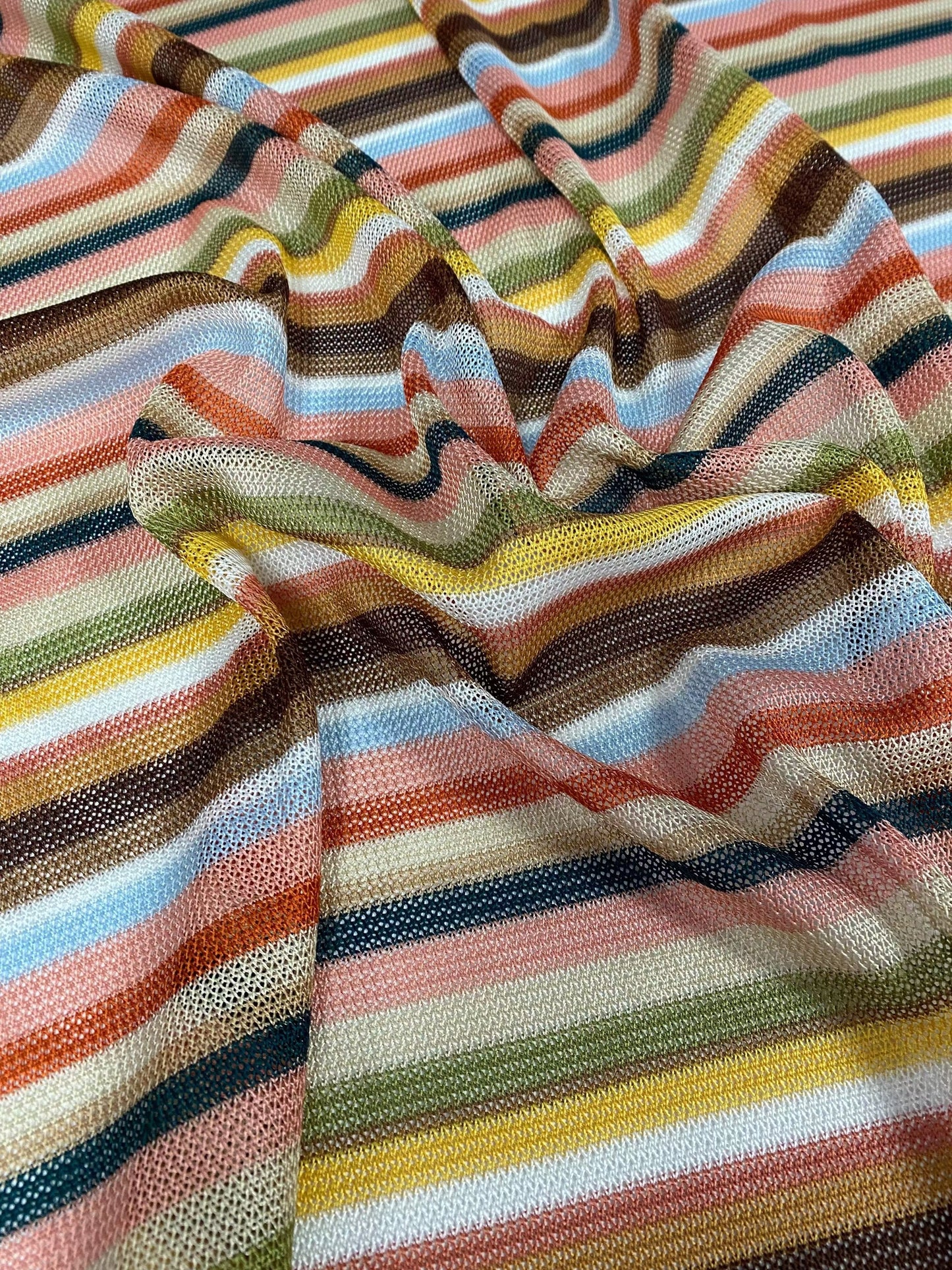 Multicolor Striped Woven Fabric