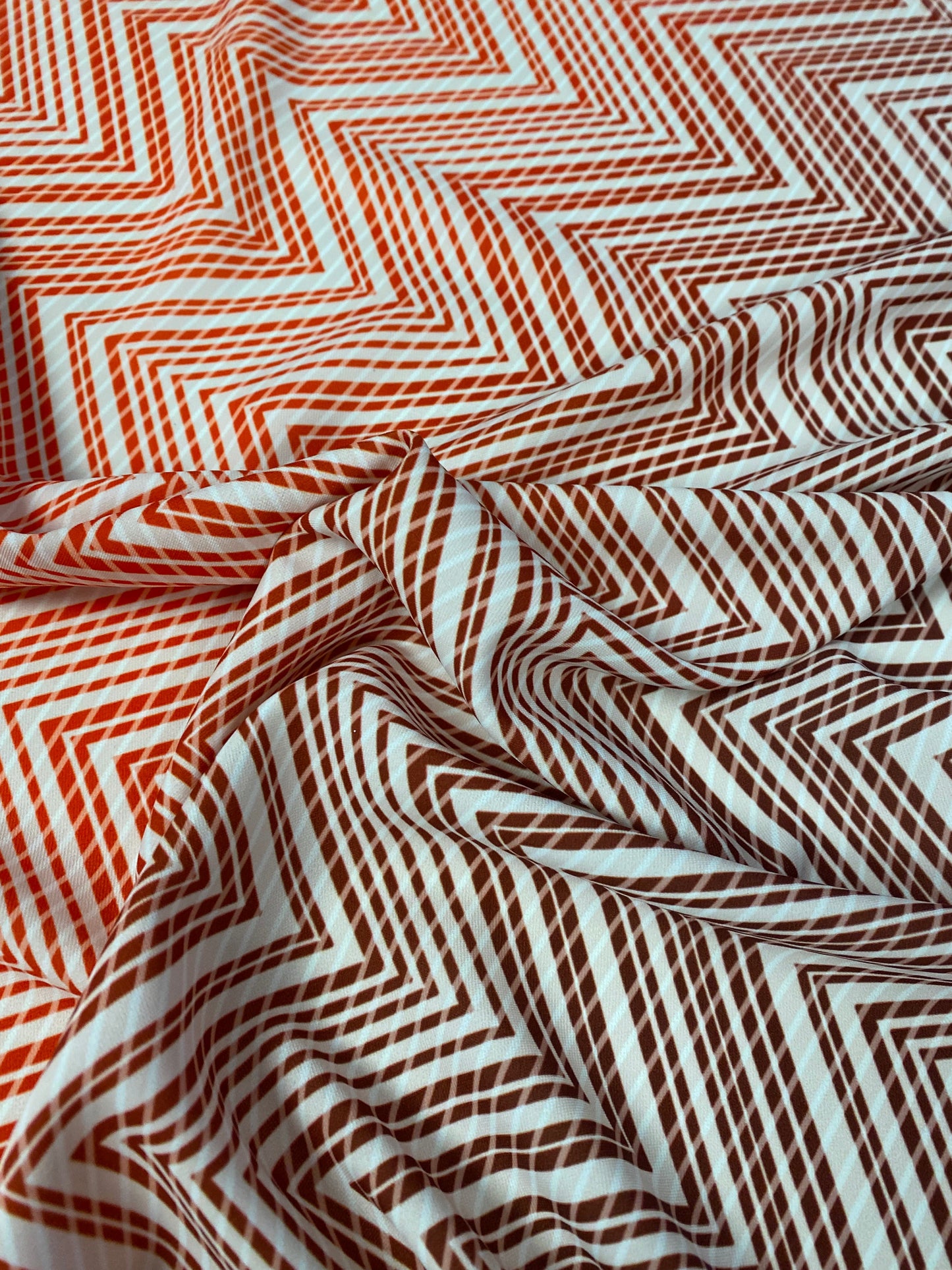 Red and White Chevron Fabric