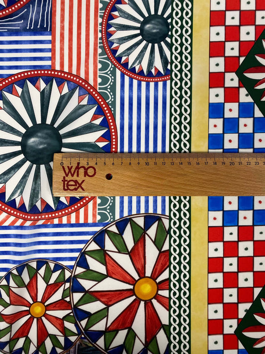 Sicilian Caretto Pattern Fabric – Fabric by Metre, Multiple Options for Sewing & Dressmaking