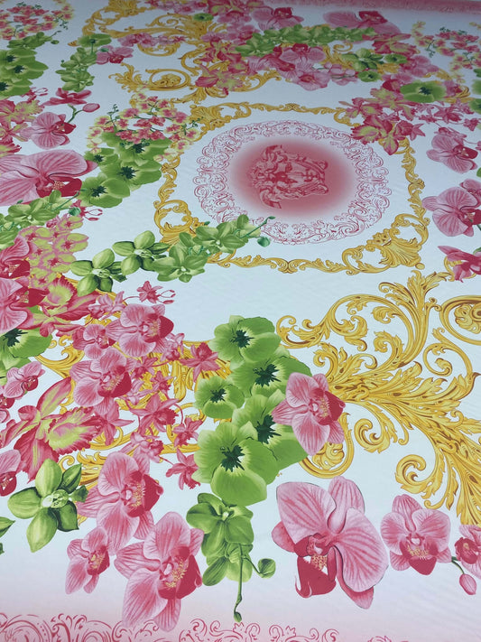 Orchid Swirl Print Fabric – Custom Printed Fabric, Choose Material by Metre