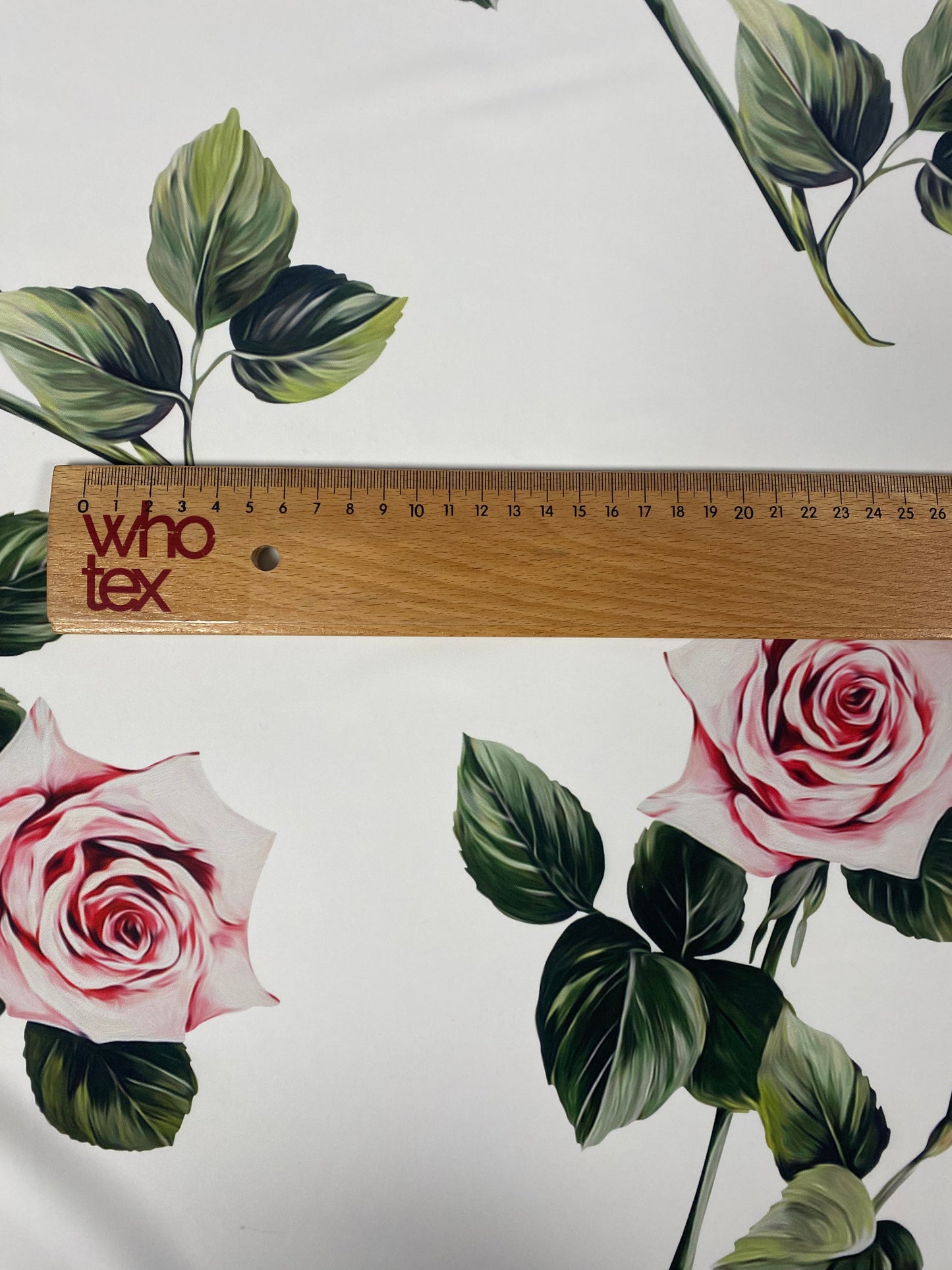 Pink Rose White Pattern Floral Fabric
