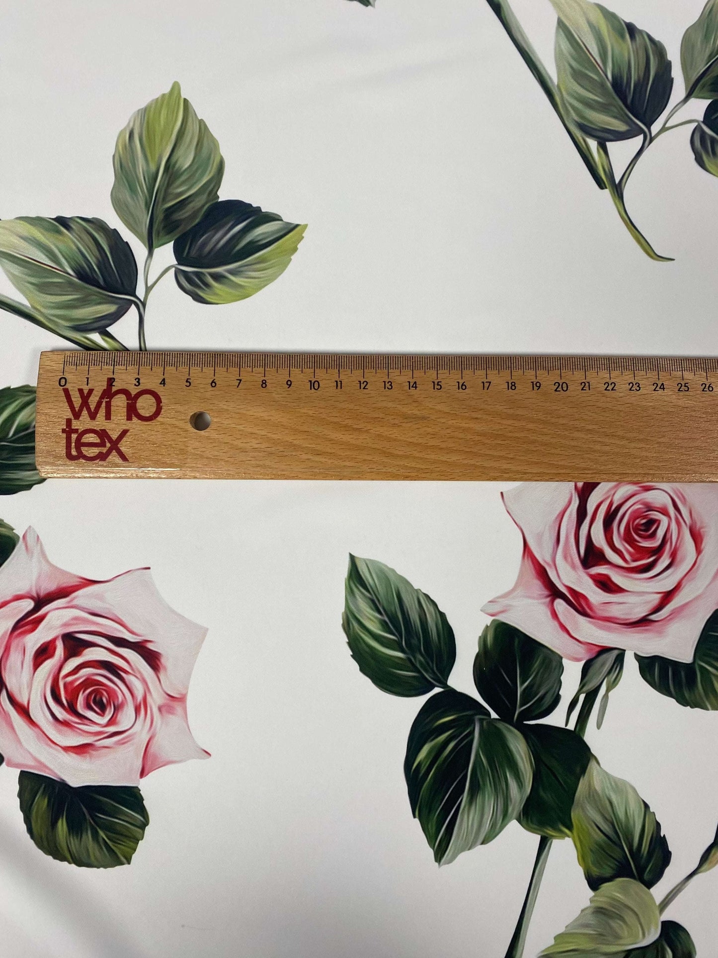 Pink Rose White Pattern Floral Fabric – Multiple Fabric Options, Sold by Metre