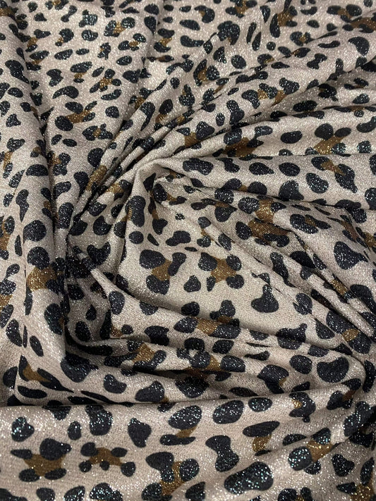 Little Leopard Pattern Stretch Lurex Fabric