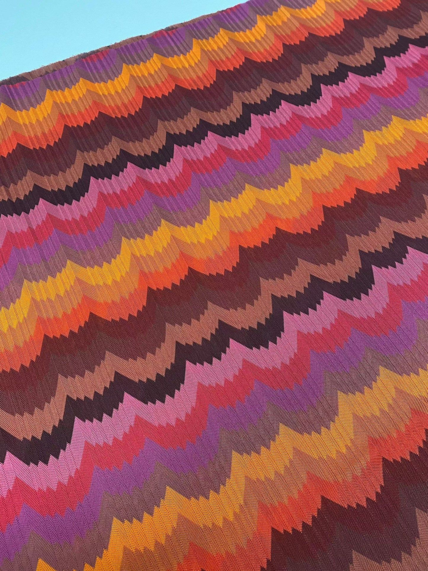 Colorful Chevron Zigzag Mesh Fabric for Crafting and Fashion Projects