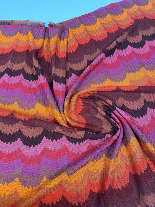 Colorful Chevron Zigzag Mesh Fabric for Crafting and Fashion Projects