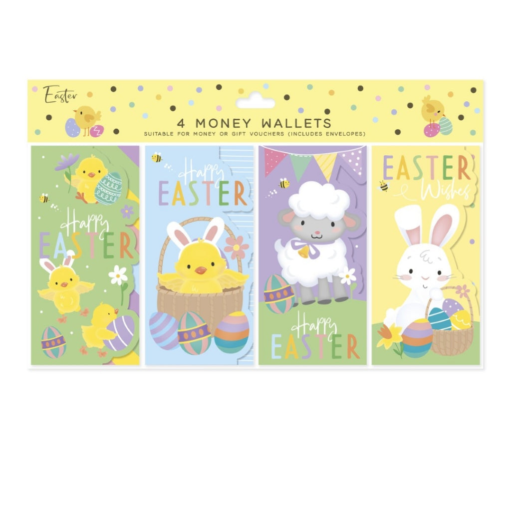 Easter money wallets 4 pack (plastic packet)