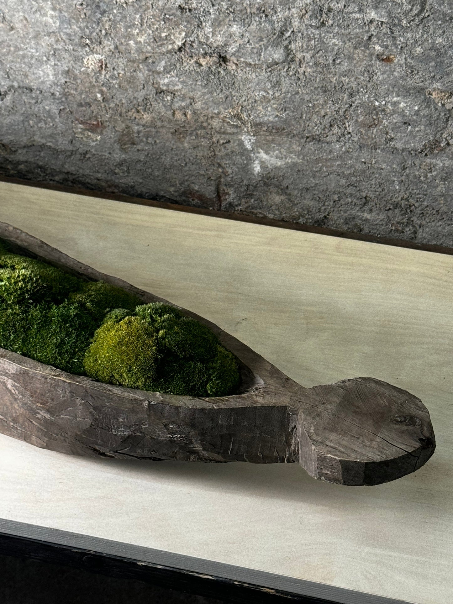 Mokoro Canoe with Preserved Moss Table Display FR56