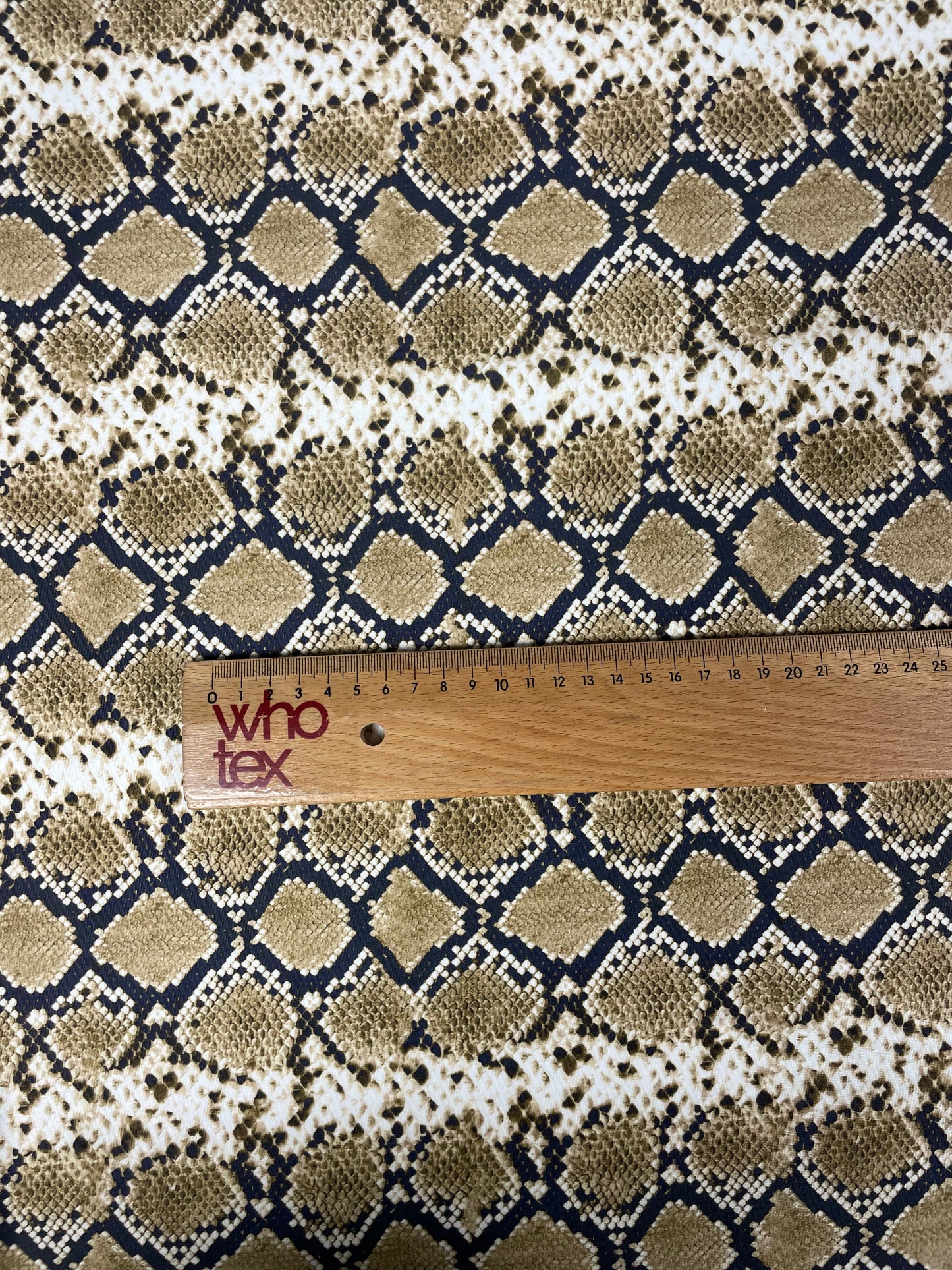 Snake Print Spandex Fabric in Brown Beige by the Metre