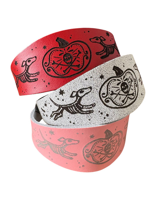 Leather Collar - HALLOWEEN - Skele-Hounds
