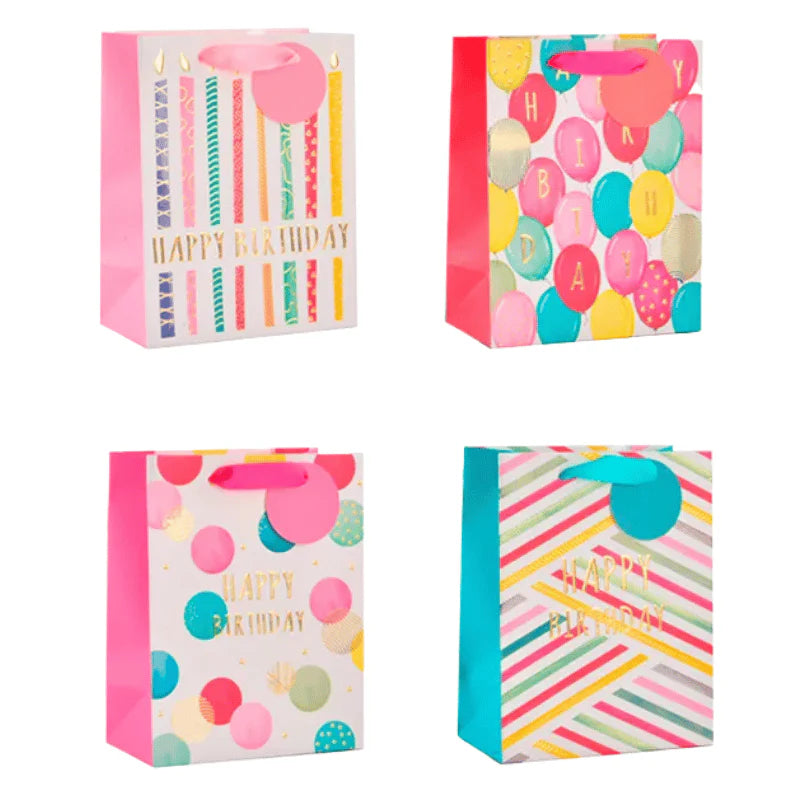 Large gift bag - girls foiled embossed happy birthday