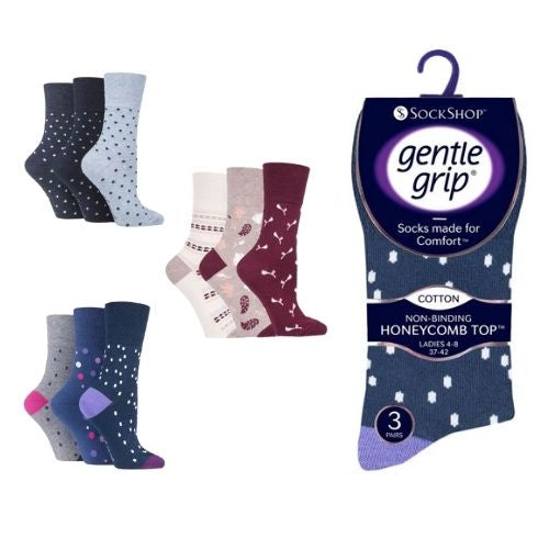 Ladies gentle grip socks 3 pack