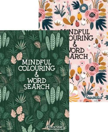 A5 mindful colouring & word search book