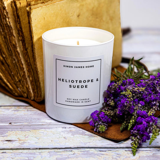 Heliotrope & Suede Handmade Soy Wax Candle