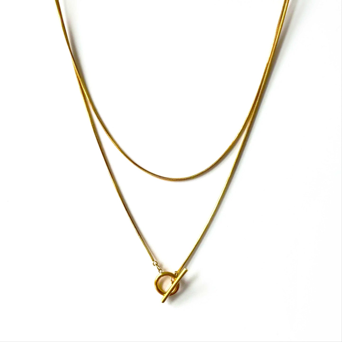 Matilda Luxe 18k Gold Plated Wraparound T Bar Necklace