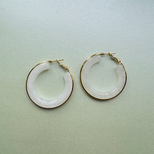 Oreilia Whi Semi Transparent Hoop Earrings