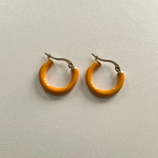 Anais Luxe 18k Gold Plated Saffron Hoops