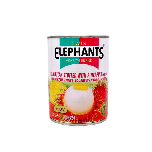 TWIN ELEPHANTS Rambutan Stuffed With Pineapple In Syrup (Whole) 565g