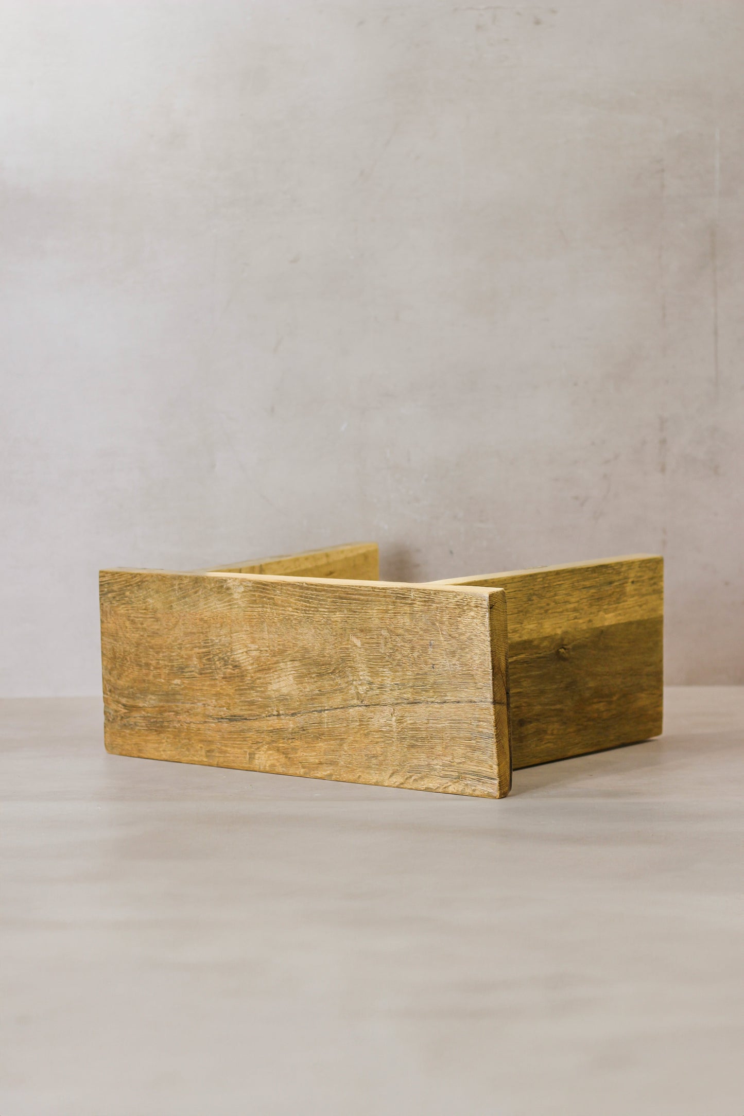 Vintage Rustic Square Elm Wood Stool - No 5