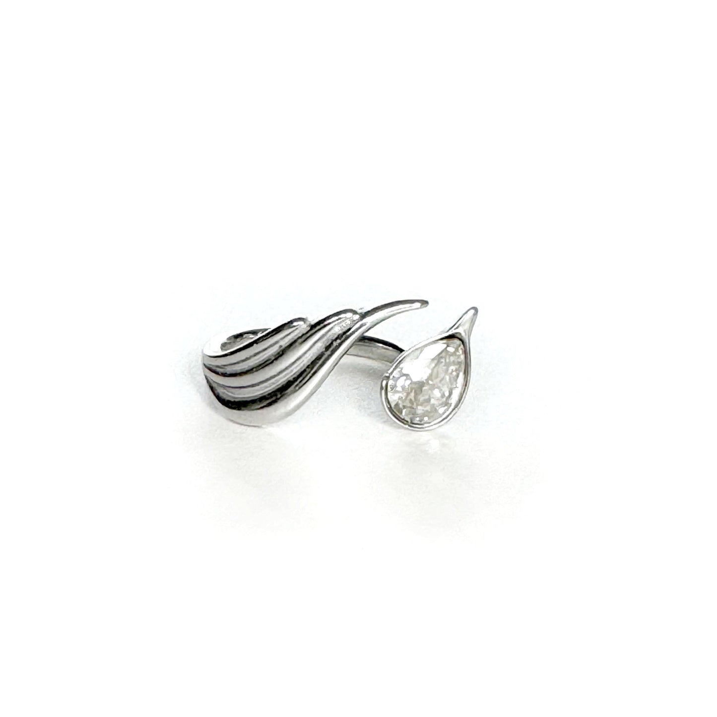 Leelia Silver Tone Jewel  Wrap Ring