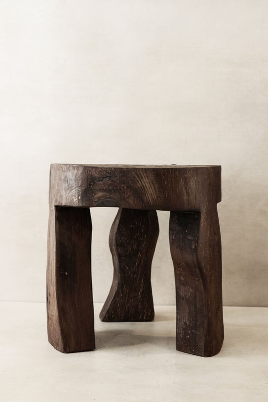 Hand Carved Wooden Stool\Side Table - 48.3