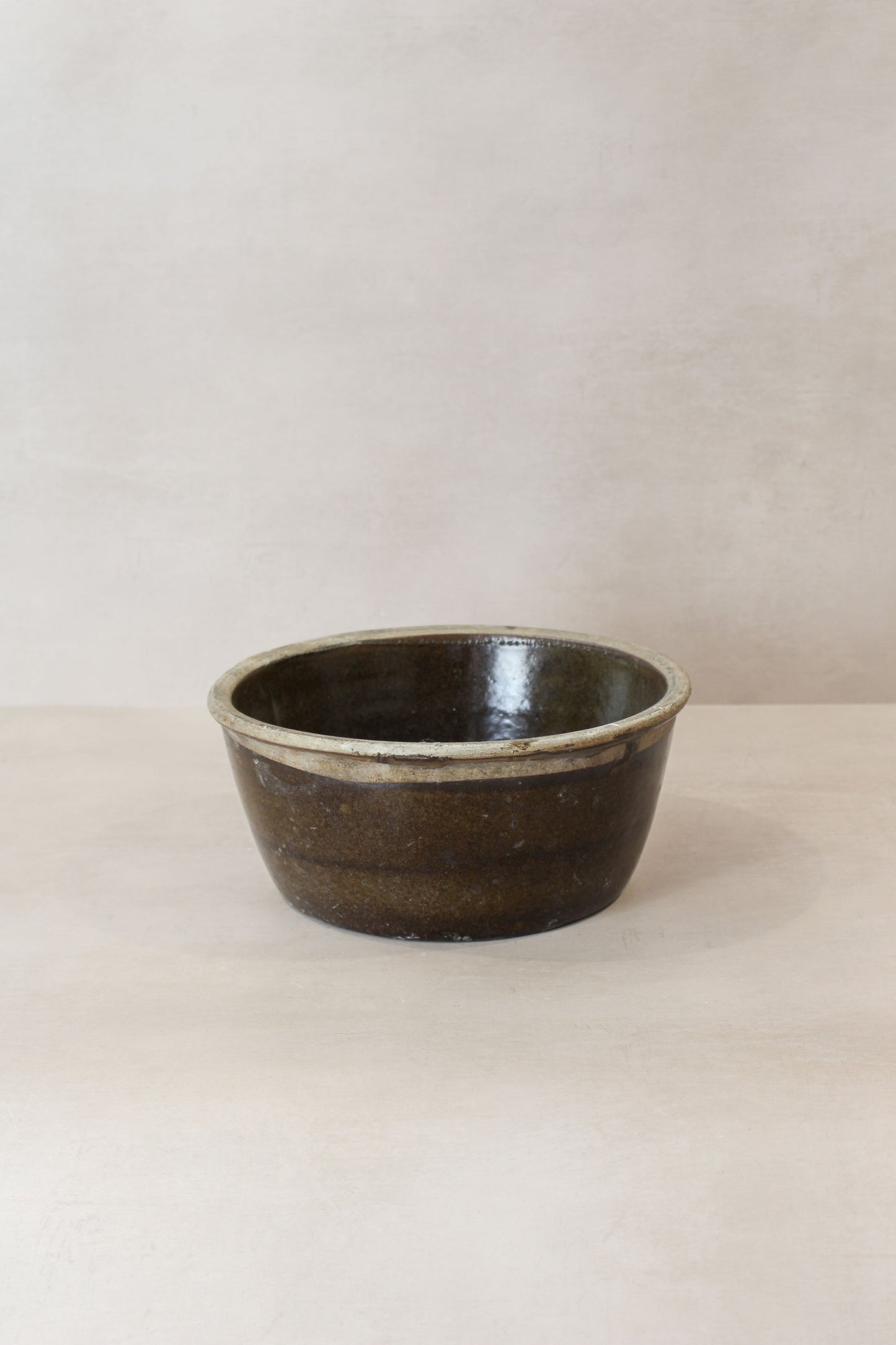 Wabi Sabi Antique Dark Glazed Terracotta Bowl Small- LBB 01