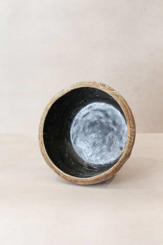 Wabi Sabi Antique Dark Glazed Terracotta Bowl Small- LBB 03