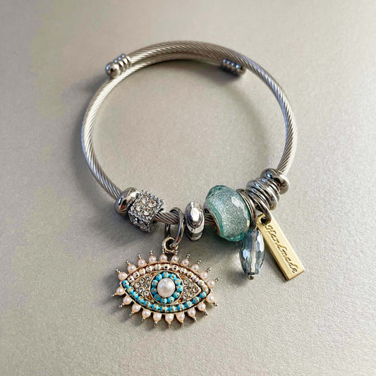Aysha Turquoise Evil Eye Charm Bracelet
