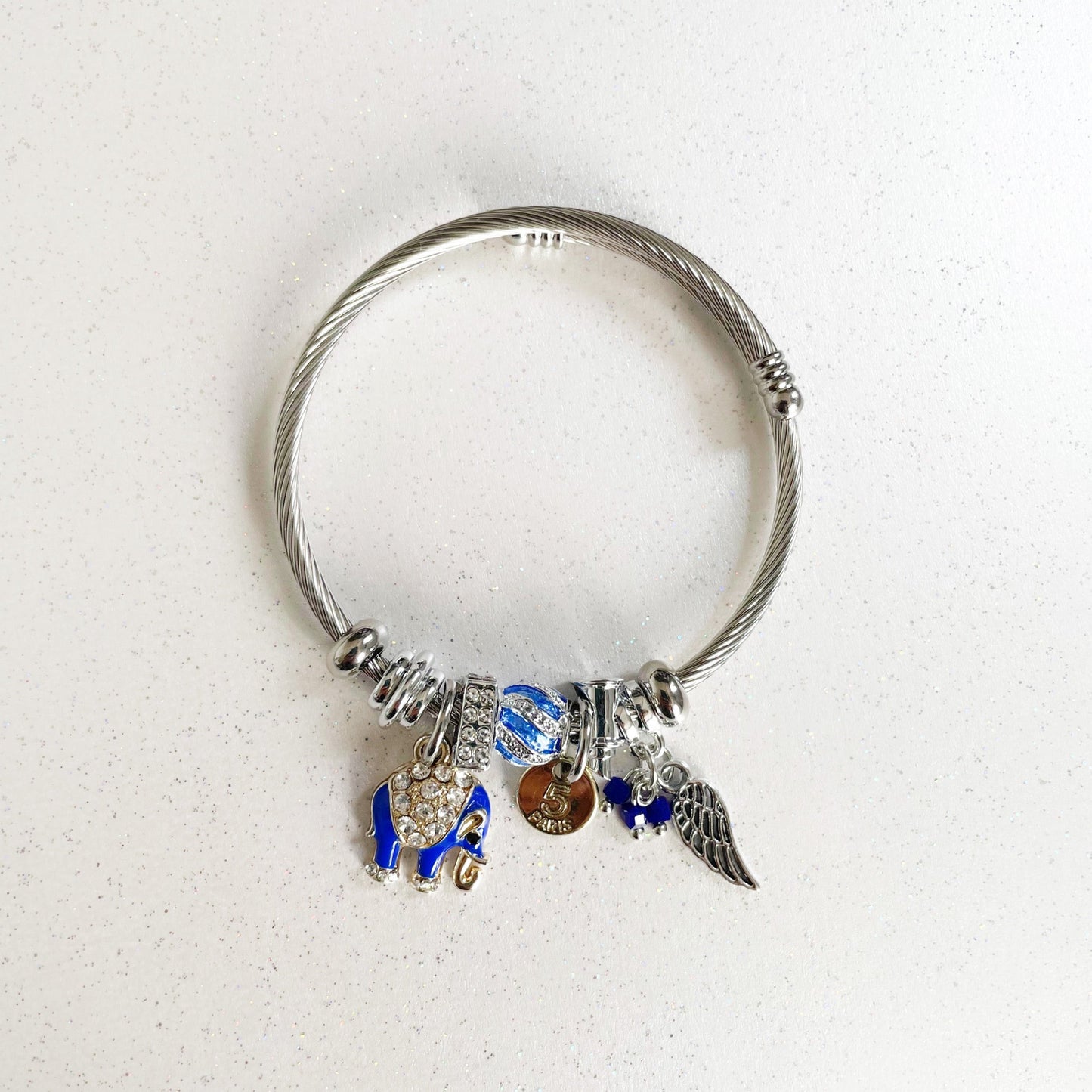 Nixi Silver Elephant Charm Bracelet